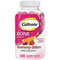 Caltrate Gummy Bites Bone Strength Black Cherry Orange &amp; Клубника – 100 мармеладных кусочков Caltrate