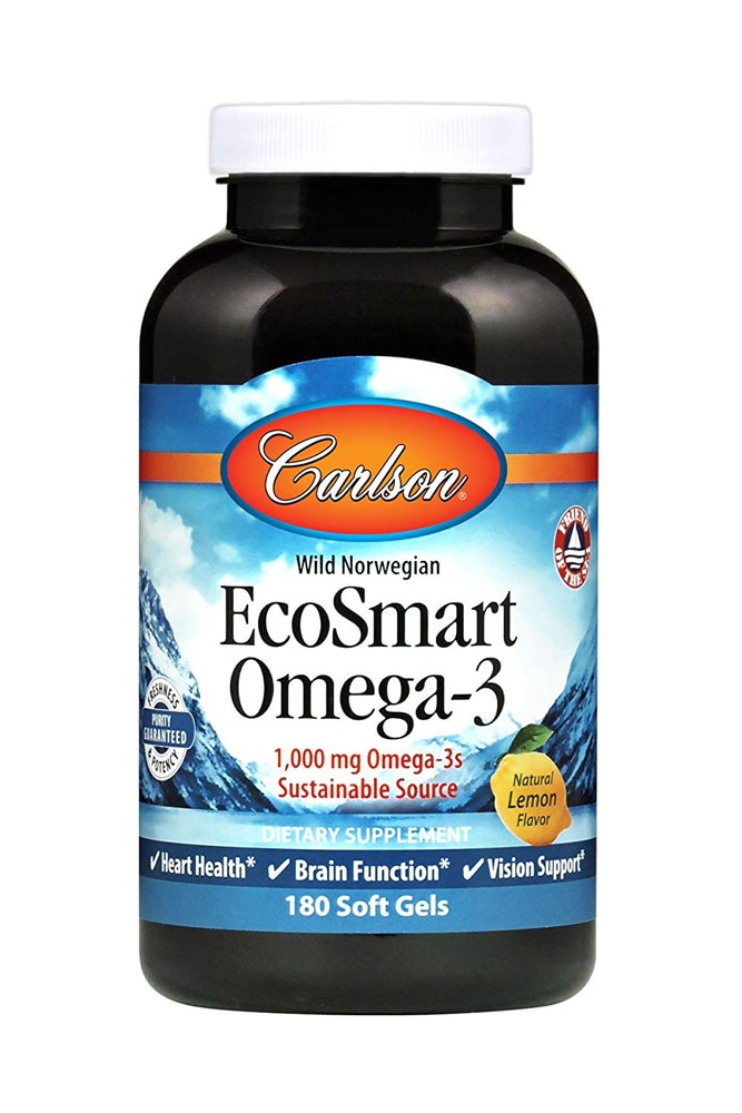 EcoSmart® Omega-3 Natural Lemon -- 1000 mg - 180 Softgels (Мягкие капсулы) Carlson