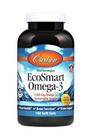 Carlson EcoSmart® Omega-3 Натуральный лимон — 1000 мг — 180 мягких желатиновых капсул Carlson