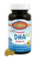 Жевательные DHA для детей с апельсиновым вкусом - 100 мг - 60 жевательных капсул - Carlson Carlson