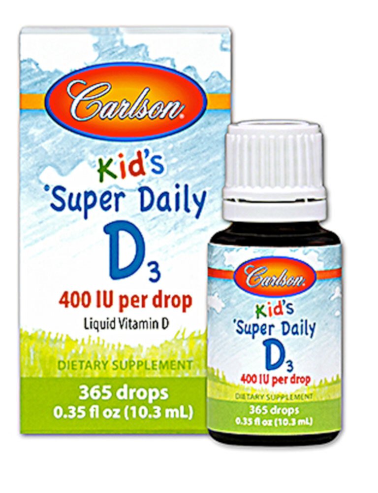 Kid's Super Daily D3 -- 400 IU - 365 Drops (Капли) Carlson