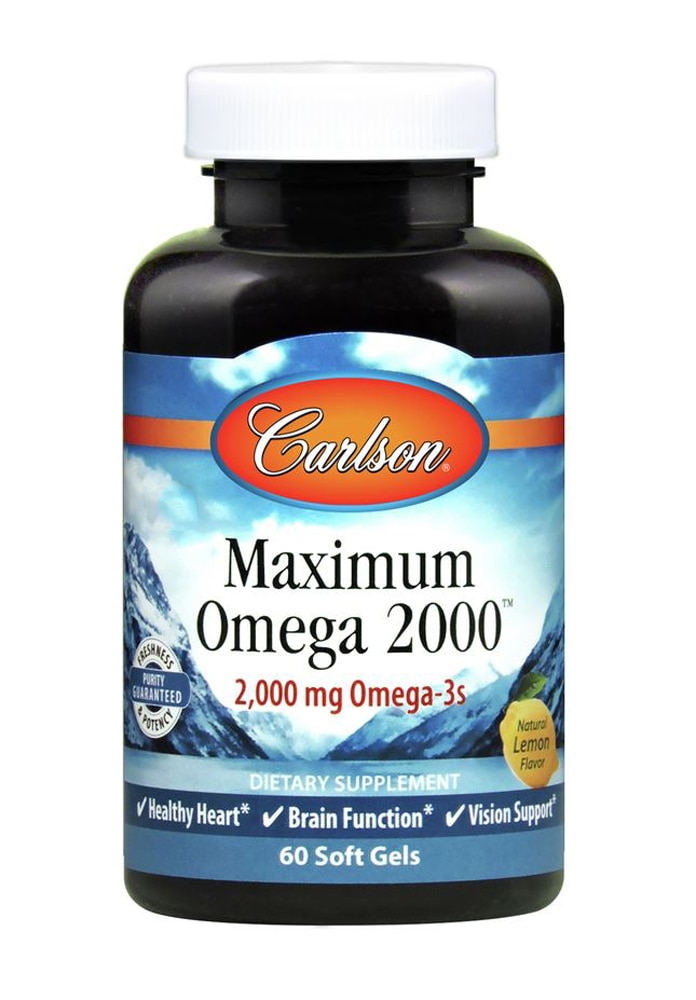 Maximum Omega 2000™ Natural Lemon -- 60 Softgels (Мягкие капсулы) Carlson