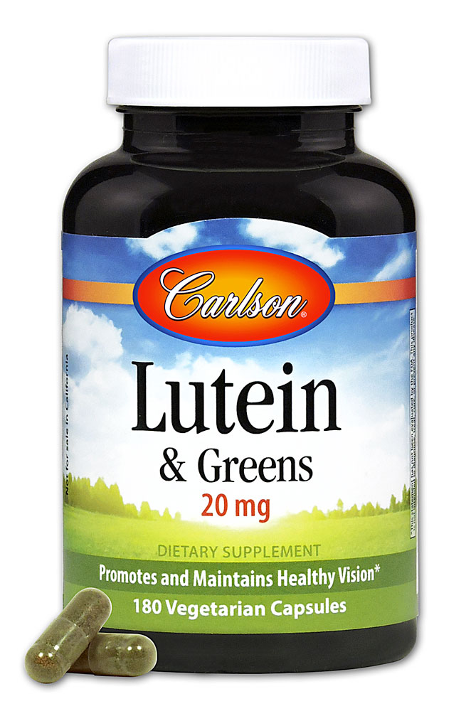 Lutein & Greens -- 20 mg - 180 Vegetarian Capsules (Вегетарианские капсулы) Carlson