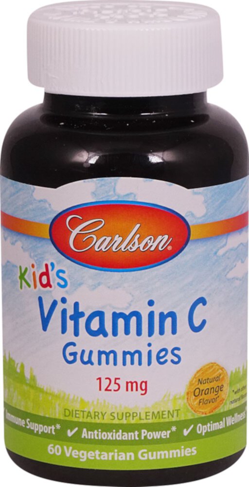 Kid's Vitamin C Gummies (Жевательные конфеты) Natural Orange -- 125 mg - 60 Vegetarian Gummies Carlson