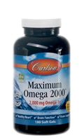 Carlson Maximum Omega 2000™ Натуральный лимон — 180 мягких капсул Carlson