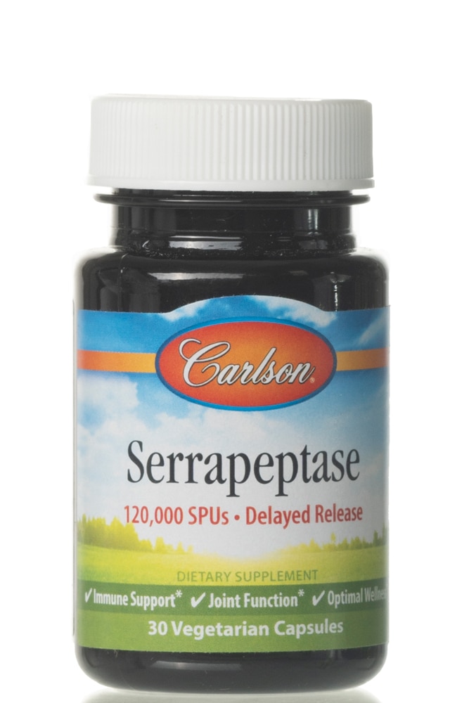 Carlson Serrapeptase - 120000 SPU - 30 вегетарианских капсул Carlson