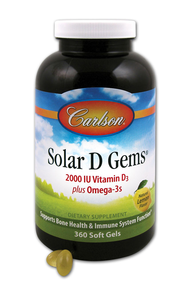 Carlson Solar D Gems — 2000 МЕ — 360 капсул Carlson