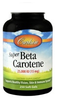Carlson Super Beta Carotene – 25000 МЕ – 250 мягких капсул Carlson