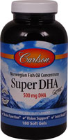 Carlson Super DHA Gems® -- 500 мг -- 180 мягких желатиновых капсул Carlson