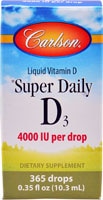 Super Daily D3 -- 4000 IU - 0.35 fl oz (Жидкие унции) Carlson