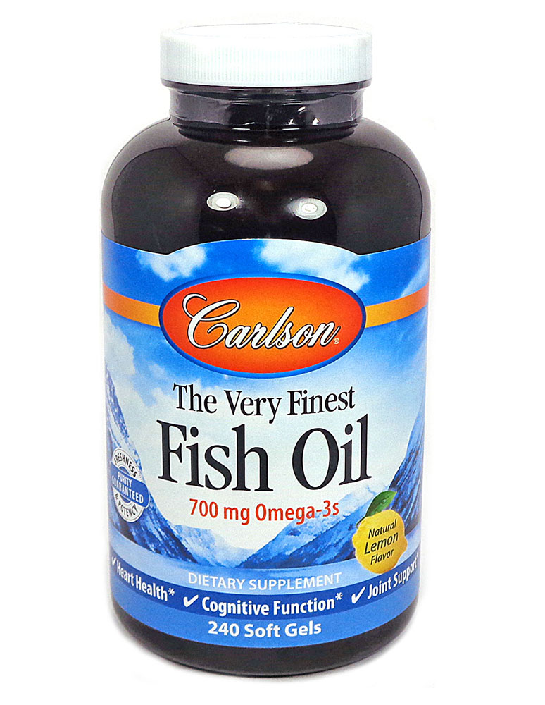 The Very Finest Fish Oil Lemon -- 700 mg - 240 Softgels (Мягкие капсулы) Carlson