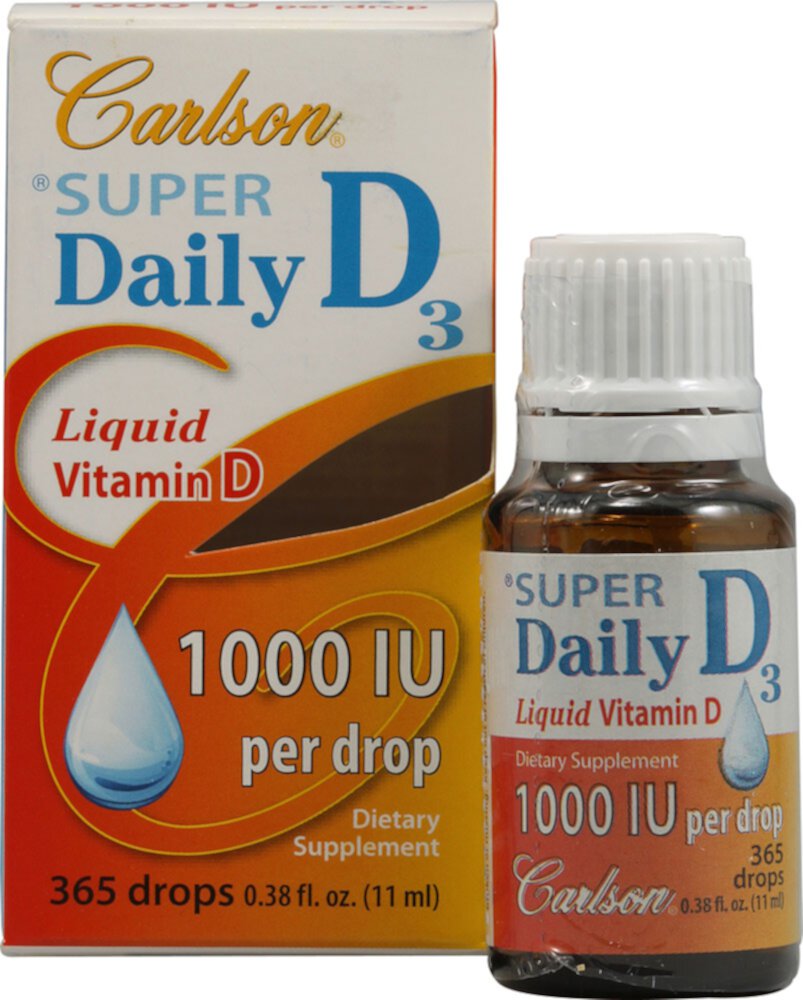 Carlson Super Daily D3® Liquid -- 1000 МЕ - 0,38 жидких унций Carlson