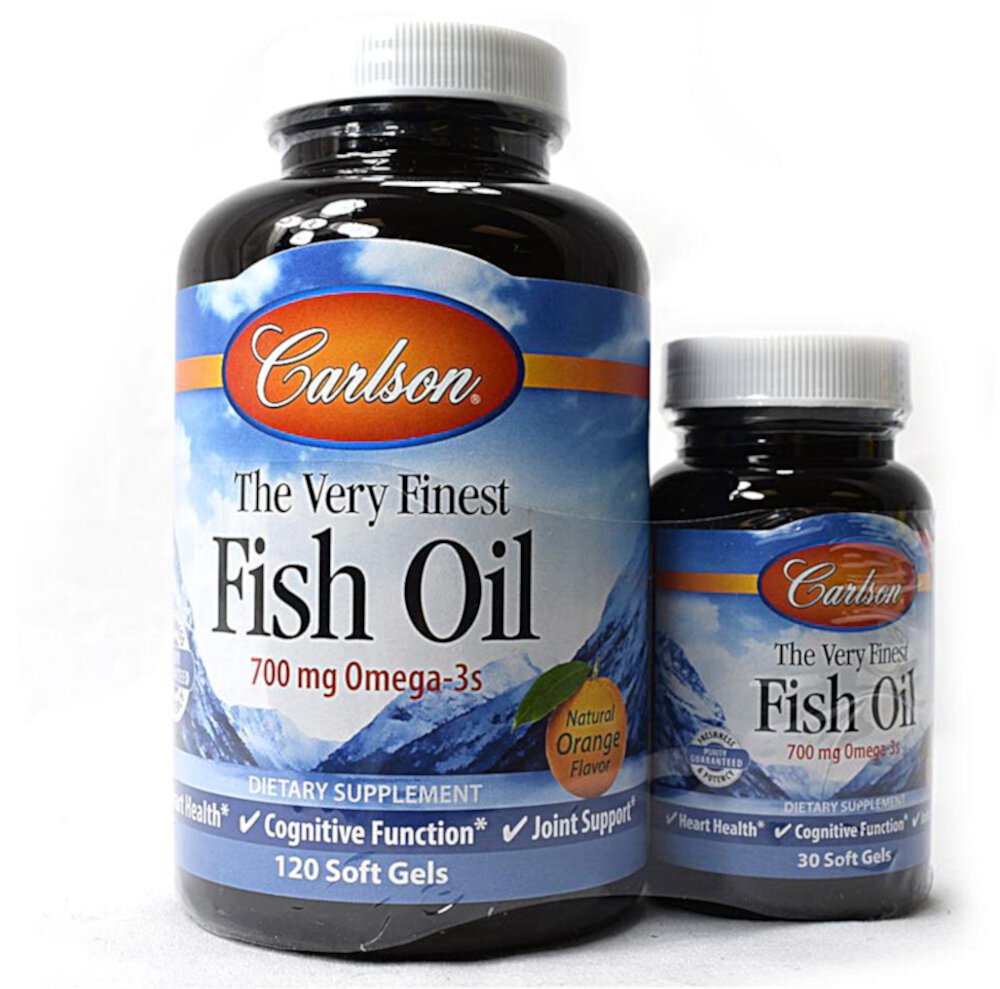 The Very Finest Fish Oil- Omega-3s Natural Orange -- 700 mg - 150 Softgels (Мягкие капсулы) Carlson