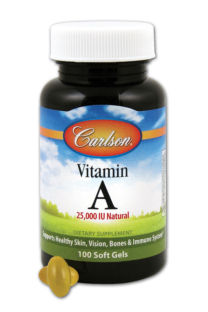 Витамин А - 25000МЕ - 100 мягких капсул - Carlson Carlson
