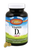 Vitamin D3 -- 1000 IU - 250 Softgels (Мягкие капсулы) Carlson