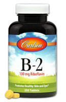 Витамин B-2 Рибофлавин — 100 мг — 250 таблеток Carlson