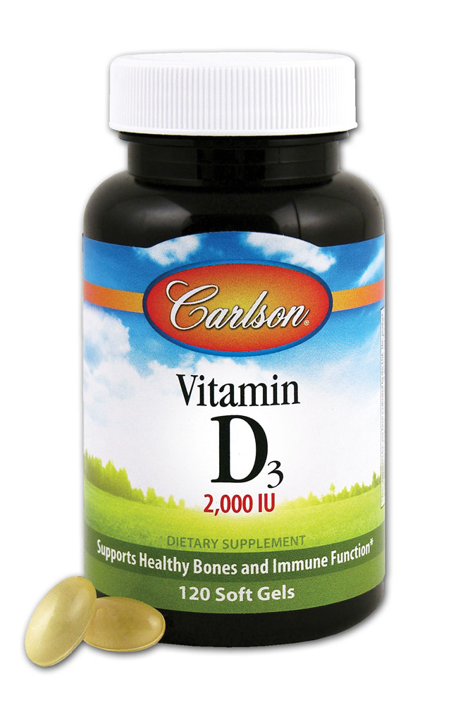 Витамин D3 - 2000МЕ - 120 мягких капсул - Carlson Carlson
