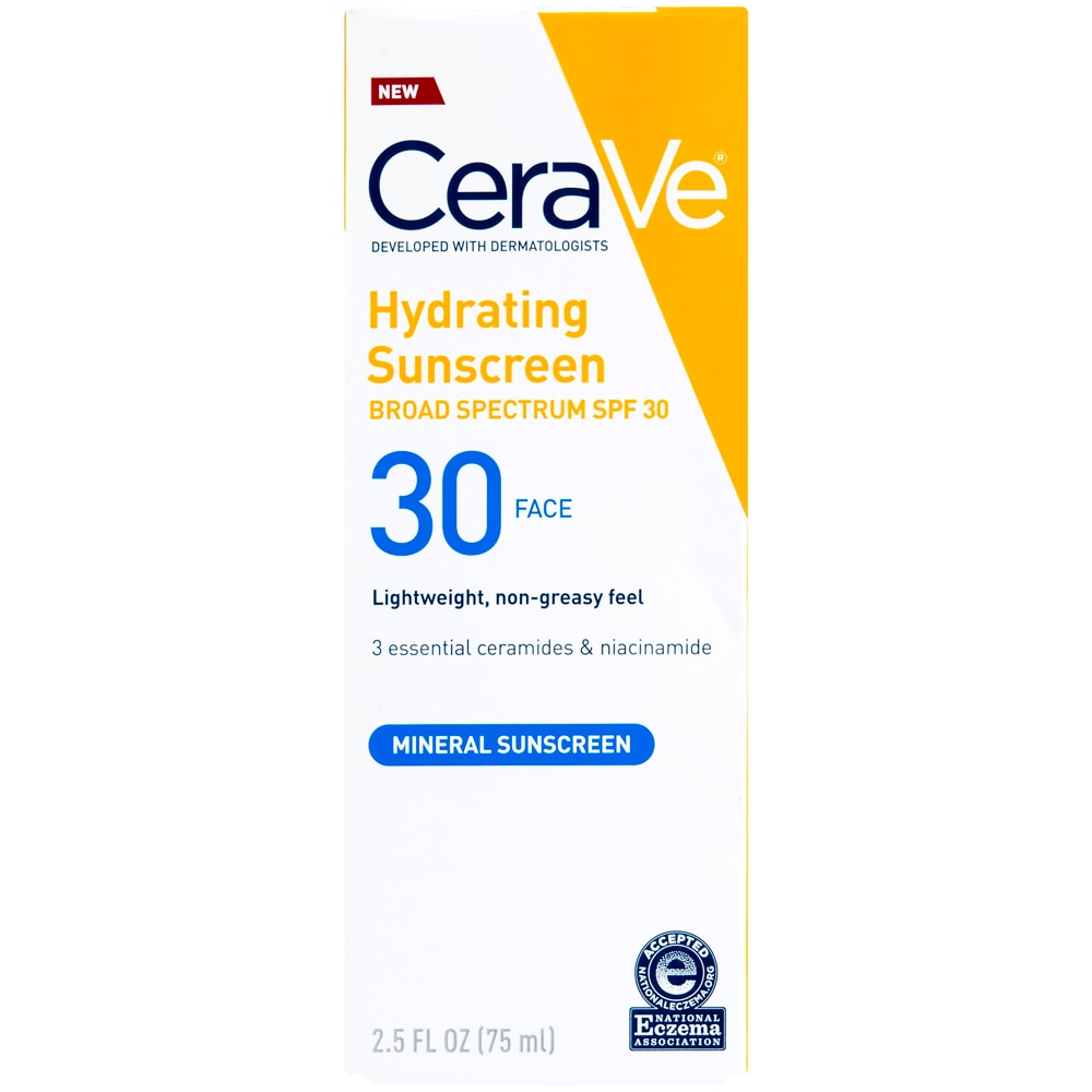 Увлажняющий минеральный солнцезащитный лосьон для лица SPF 30 -- 2,5 жидких унции CeraVe