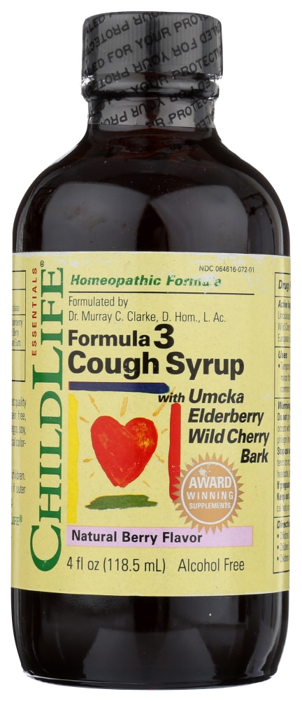 Formula 3 Cough Syrup Natural Berry -- 4 fl oz (Жидкие унции) ChildLife