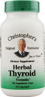 Herbal Thyroid -- 475 mg - 100 Vegetarian Capsules (Вегетарианские капсулы) Christopher's