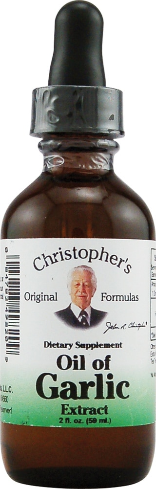 Oil of Garlic Extract Drops (Капли) -- 2 fl oz (Жидкие унции) Christopher's