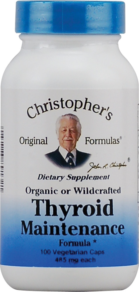 Thyroid Maintenance -- 485 mg - 100 Vegetarian Capsules (Вегетарианские капсулы) Christopher's