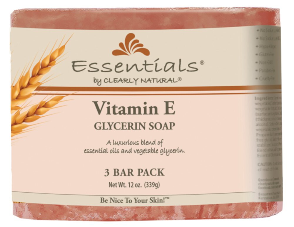 Глицериновое твердое мыло Clearly Natural Essentials с витамином Е — 4 унции каждая / упаковка из 3 шт. Clearly Natural