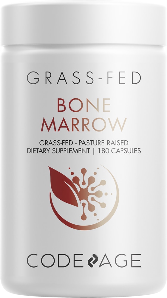 Codeage Grass-Fed Bone Marrow - суперпищевая добавка с бычьими железами - 180 капсул Codeage