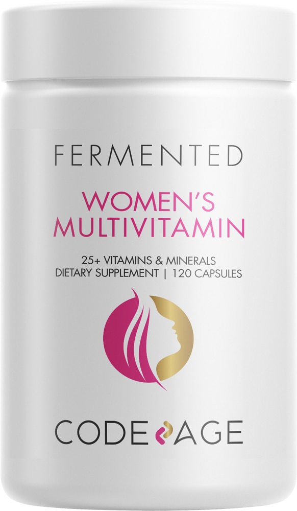 Codeage Women's Multivitamin 25+ Ферментированные витамины и минералы Пробиотики и ферменты -- 120 капсул Codeage