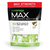 Coromega MAX High Concentrate Omega-3 Fish Oil Coconut Bliss — 2400 мг — 60 пакетиков Squeeze Shot Coromega