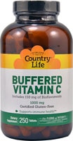 Буферизованный витамин C Country Life, 1000 мг, 250 таблеток Country Life