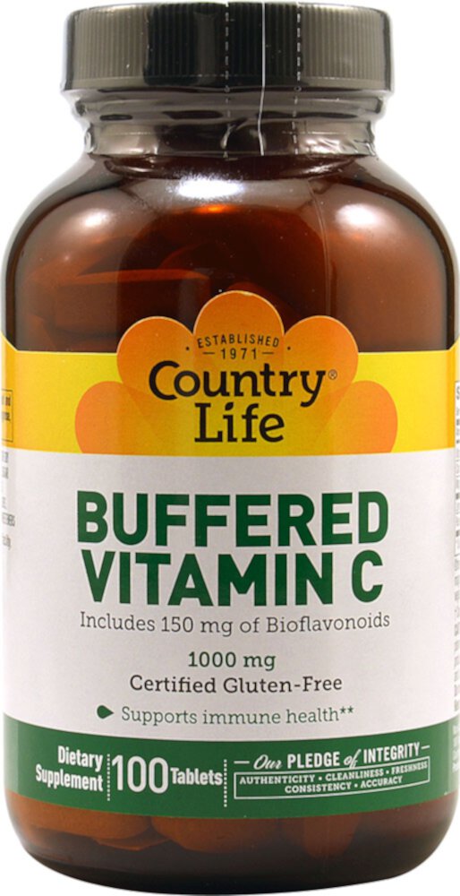 Буферизованный витамин C Country Life, 1000 мг, 100 таблеток Country Life