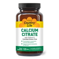 Calcium Citrate with Vitamin D -- 120 Tablets (Таблетки) Country Life