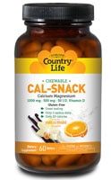 Cal-Snack Chewable Calcium Magnesium Vanilla Orange -- 60 Wafers Country Life