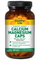 Calcium Magnesium Caps -- 180 Vegan Capsules (Веганские капсулы) Country Life