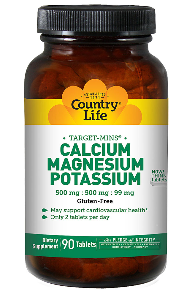 Calcium-Magnesium-Potassium -- 90 Tablets (Таблетки) Country Life