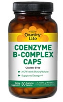 Коэнзим B-комплекс - 30 вегетарианских капсул - Country Life Country Life