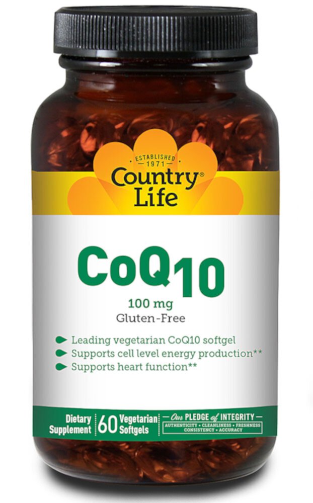 CoQ10 -- 100 mg - 60 Vegan Softgels (Мягкие капсулы) Country Life