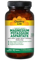 Magnesium-Potassium Aspartate -- 90 Vegetarian Tablets (Вегетарианские таблетки) Country Life