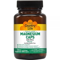 Magnesium Caps with Silica -- 300 mg - 60 Vegan Capsules (Веганские капсулы) Country Life