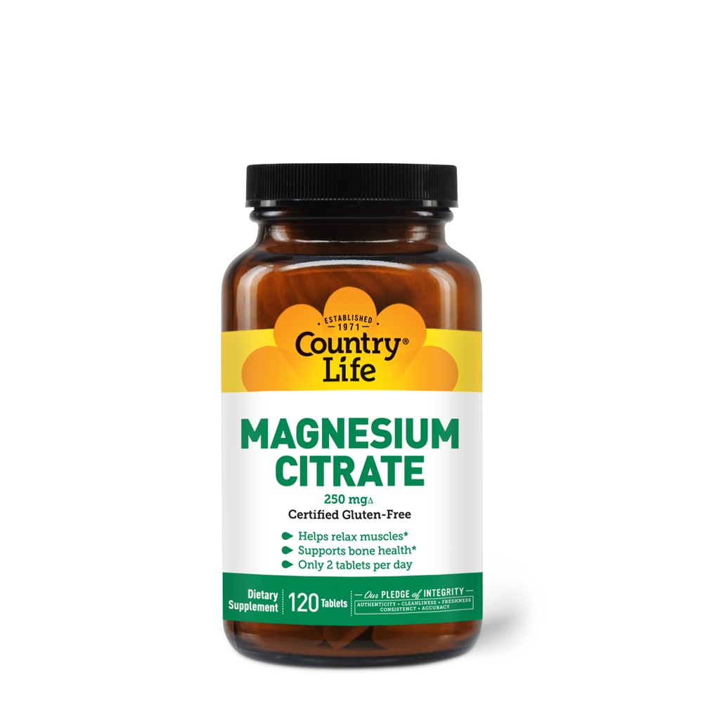 Magnesium Citrate -- 250 mg - 120 Tablets (Таблетки) Country Life