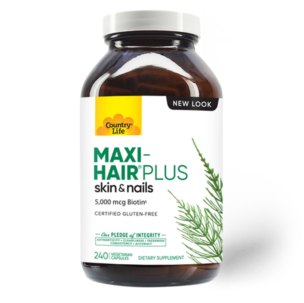 Maxi-Hair® Plus -- 240 вегетарианских капсул Country Life