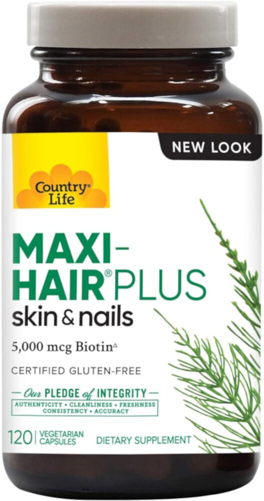 Maxi-Hair Plus -- 120 вегетарианских капсул Country Life