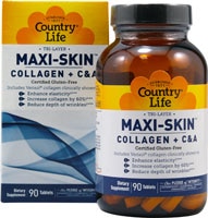 Country Life MAXI-SKIN™ Collagen + C & A — 90 таблеток Country Life