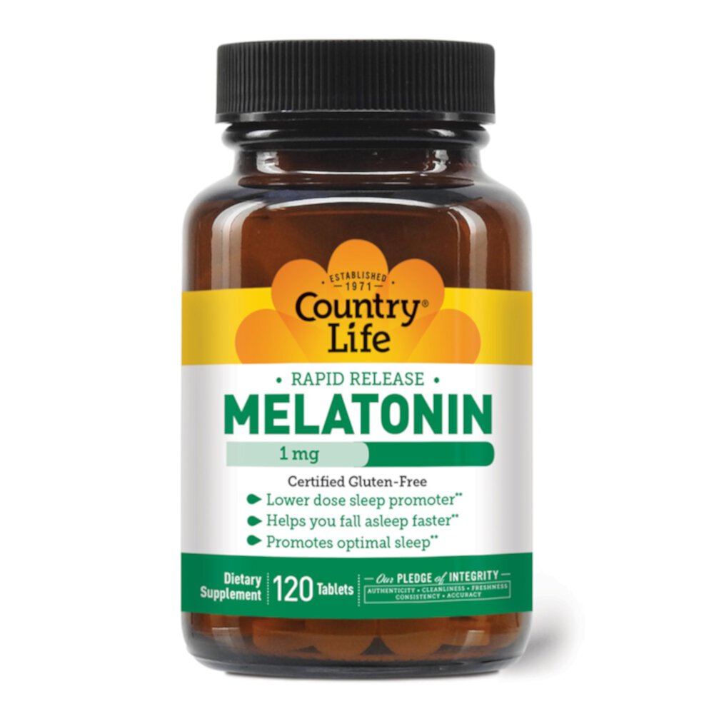 Melatonin -- 1 mg - 120 Tablets (Таблетки) Country Life