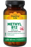 Methyl B12 Cherry -- 1000 mcg - 60 Lozenges (Пастилки) Country Life