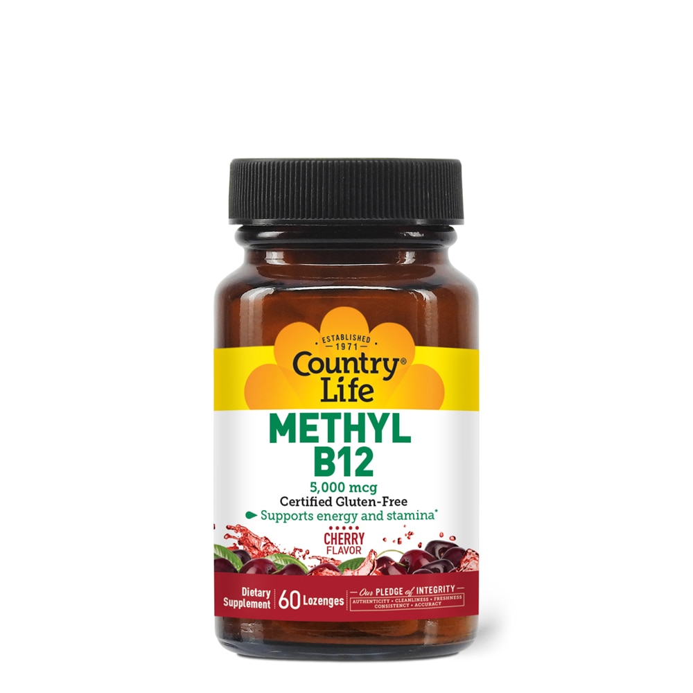 Methyl B12 Cherry - 5000 мкг - 60 леденцов - Country Life Country Life