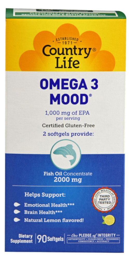 Country Life Omega 3 Mood® — 90 капсул Country Life