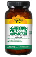 Target-Mins™ Magnesium Potassium Aspartate -- 180 Tablets (Таблетки) Country Life