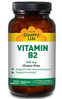 Витамин B-2 -- 100 мг -- 100 таблеток Country Life